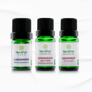 Kit de Óleos Essenciais Bem-Estar e Saúde Materna - Cardamomo, Grapefruit, Lemongrass